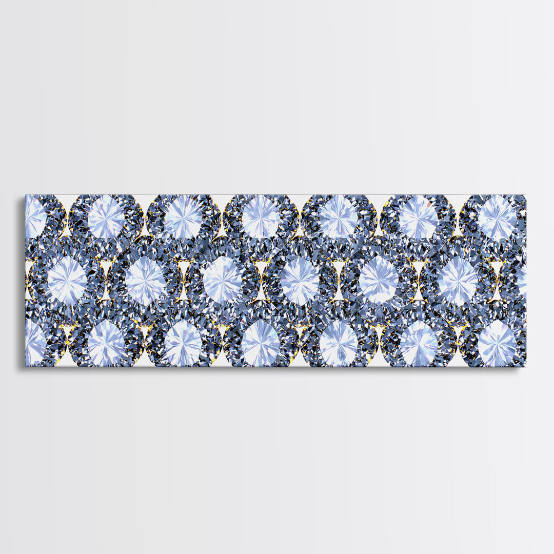 Sparkling Diamond Jewel Border Framed Canvas Print, Glam Wall Decor, Modern Art Print, Elegant Bedroom Art, Statement Piece