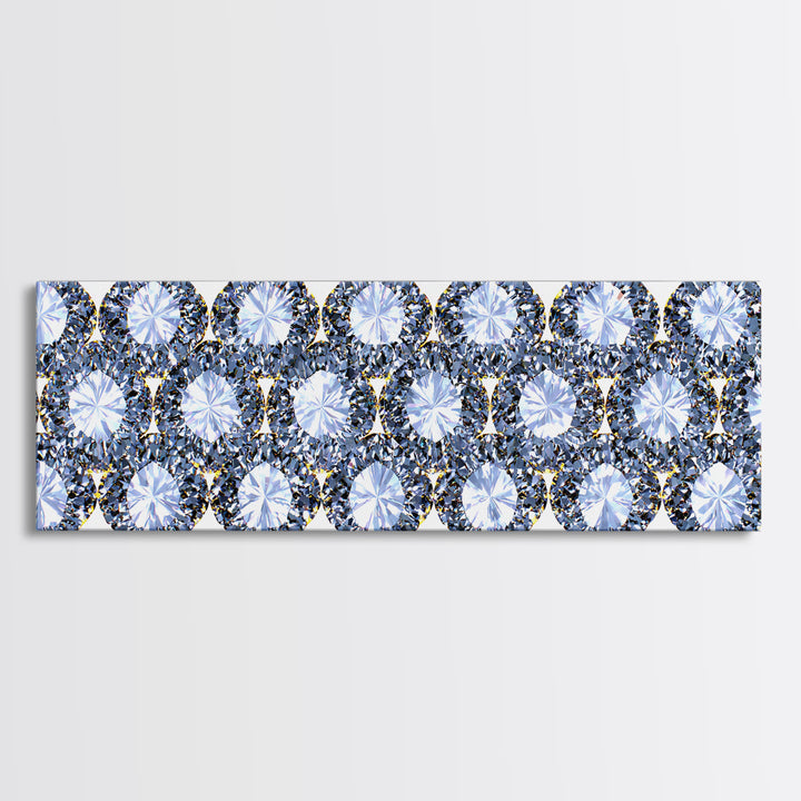 Sparkling Diamond Jewel Border Framed Canvas Print, Glam Wall Decor, Modern Art Print, Elegant Bedroom Art, Statement Piece