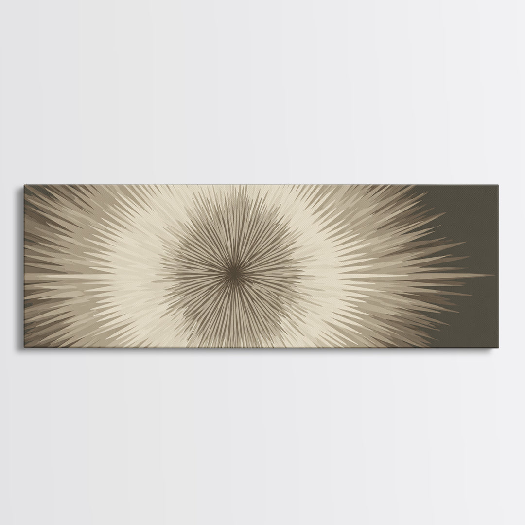 Neutral Radiating Starburst Abstract Wall Art, Minimalist Modern Decor, Geometric Art Print, Beige Midcentury Poster, Statement Wall Decor