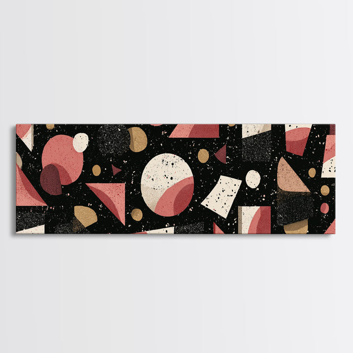 Red Black Bauhaus Geometric Wall Art, Mid Century Modern Abstract Decor, Retro Art Print, Atomic Pattern Poster, MCM Decor