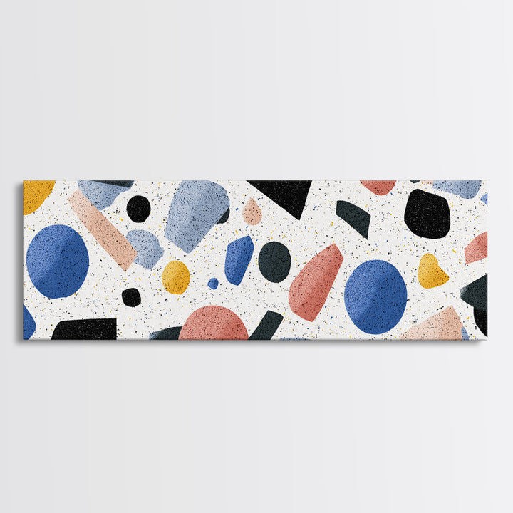 Pastel Memphis Shape Canvas Print, Mid Century Modern Decor, Colorful Abstract Wall Art, Retro Geometric Poster, MCM Art