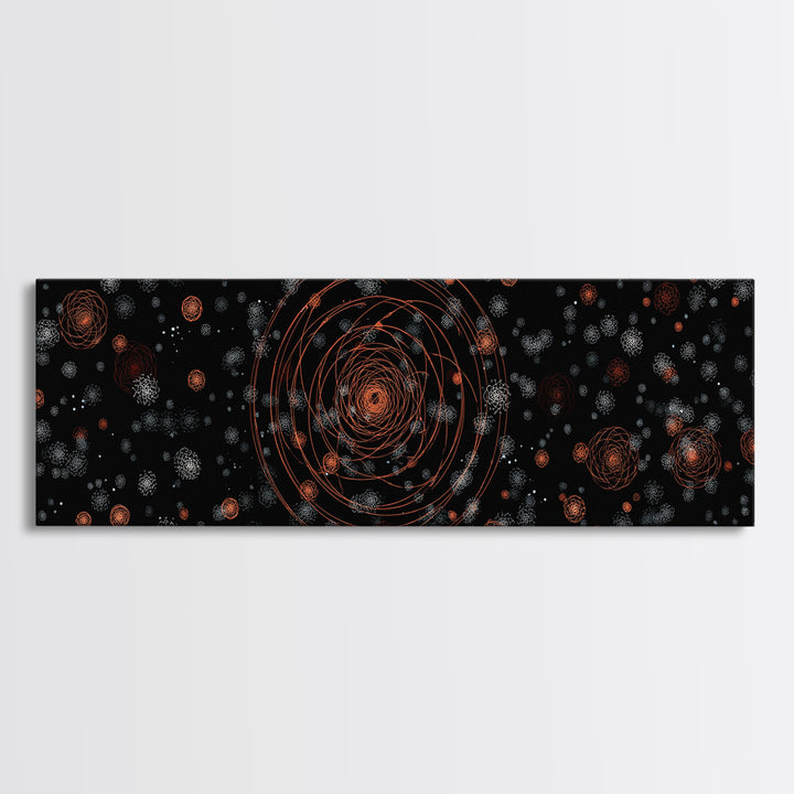 Copper Atomic Spiral Pattern Wall Art, Mid Century Modern Abstract Print, Retro Space Decor, MCM Living Room Poster, Home Decor