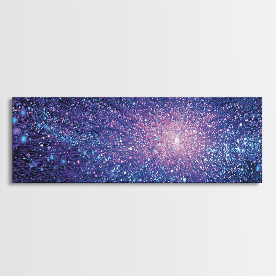 Purple Blue Cosmic Starburst Wall Art, Modern Abstract Art Print, Space Poster, Galaxy Decor, Vibrant Home Office Art Gift