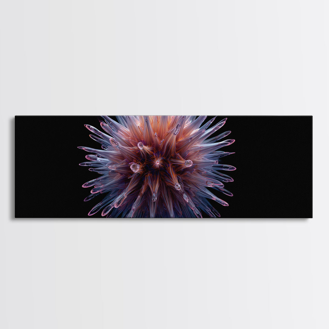 Purple Glass Sea Urchin Starburst Wall Art, Modern Abstract Art Print, Space Abstract Art, Vibrant Retro Decor, Bedroom Art