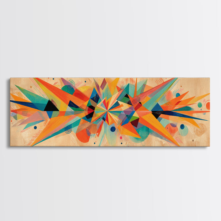 Colorful Geometric Starburst Wall Art, Abstract Midcentury Modern Art Print, Bauhaus Poster, Bold MCM Living Room Wall Decor