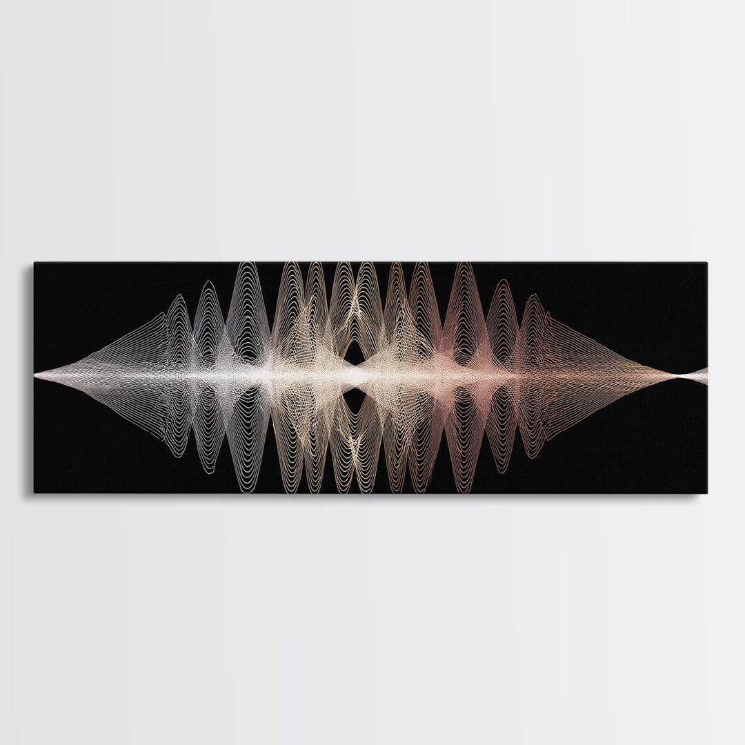 Minimal Monochrome Waveform Canvas Print, Midcentury Modern Wall Art, Abstract Line Poster, Neutral Geometric Home Decor