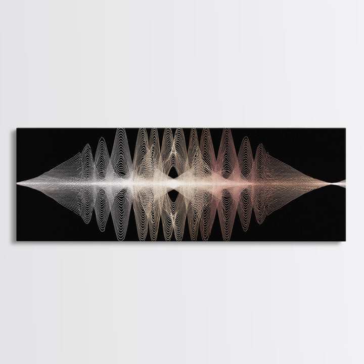 Minimal Monochrome Waveform Canvas Print, Midcentury Modern Wall Art, Abstract Line Poster, Neutral Geometric Home Decor
