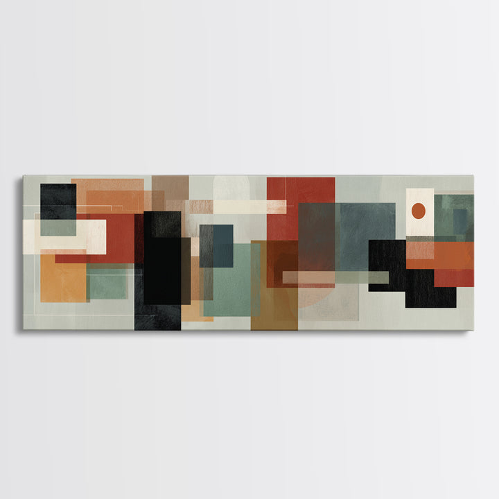 Muted Geometric Blocks Wall Art, Midcentury Modern Abstract Art, Office Wall Decor, Bauhaus Poster, Minimalist Home Decor
