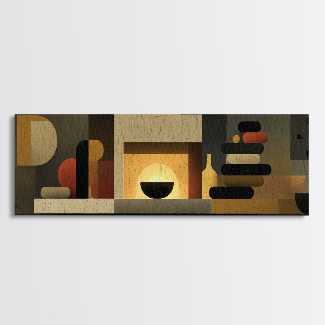 Warm Midcentury Shelf Still Life Wall Art, Abstract Modern Decor, MCM Wall Decor, Retro Art Print For Living Room And Home Decor