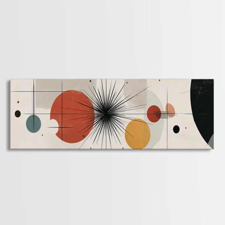 Earth Tone Planetary Circles Wall Art, Midcentury Modern Abstract Print, Atomic Geometric Decor, Neutral MCM Poster Gift
