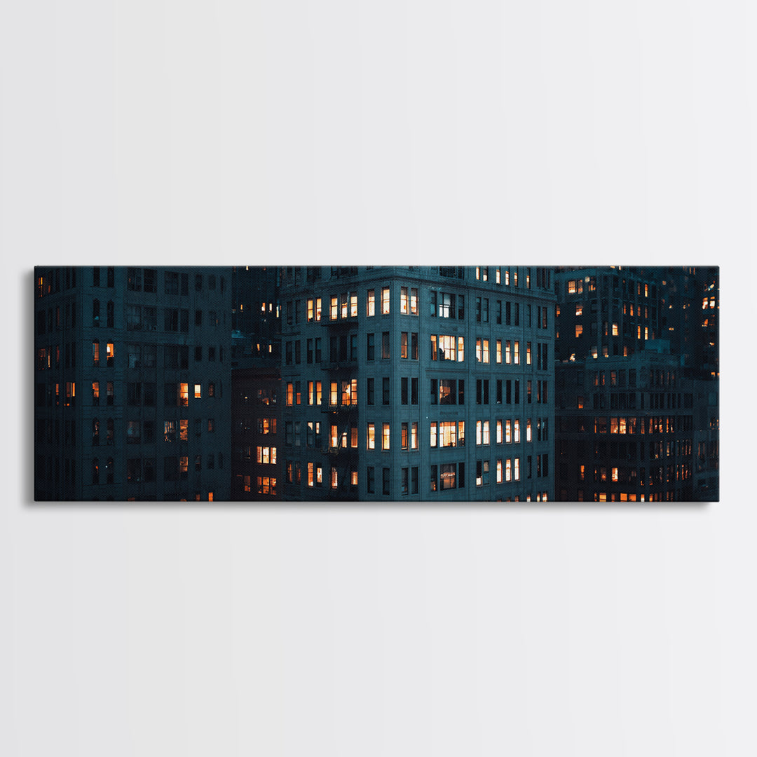 Moody High Rise Office Windows Wall Art, Urban Cityscape Print, Modern Architecture Poster, Industrial Home Office Decor