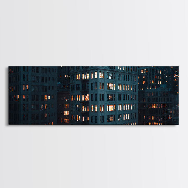 Moody High Rise Office Windows Wall Art, Urban Cityscape Print, Modern Architecture Poster, Industrial Home Office Decor