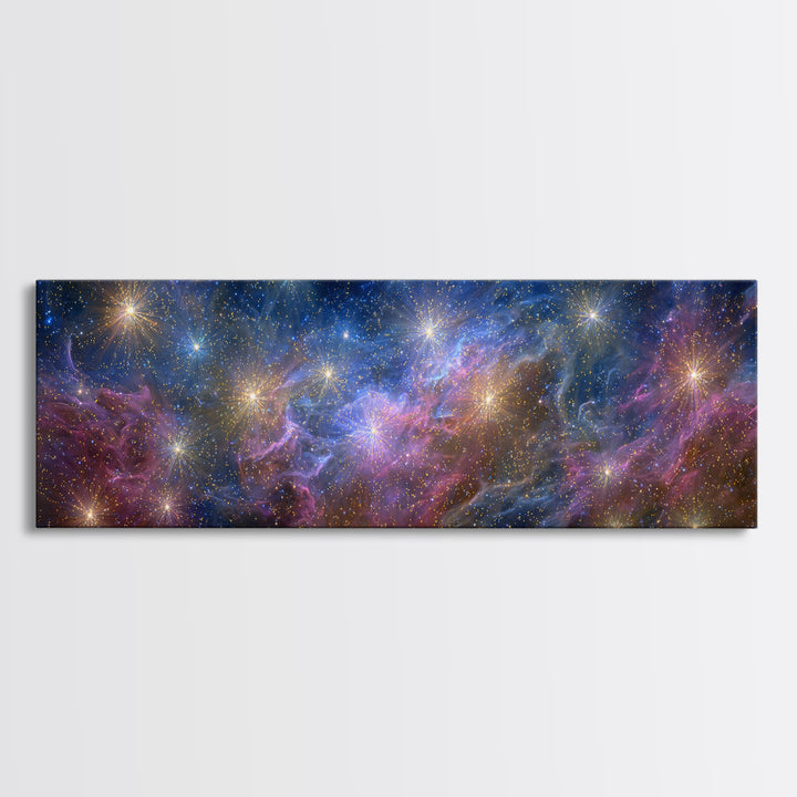 Cosmic Nebula Starfield Wall Art, Colorful Space Abstract Art Print, Modern Galaxy Poster, Scenic Home Office Decor Gift