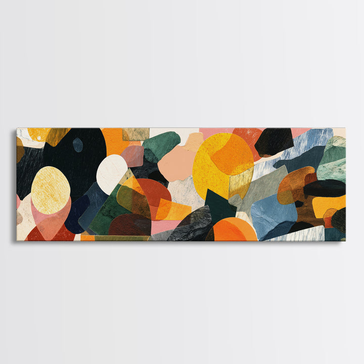 Vibrant Retro Geometric Shapes Wall Art, Midcentury Modern Abstract Print, Colorful MCM Decor, Bold Living Room Poster Gift