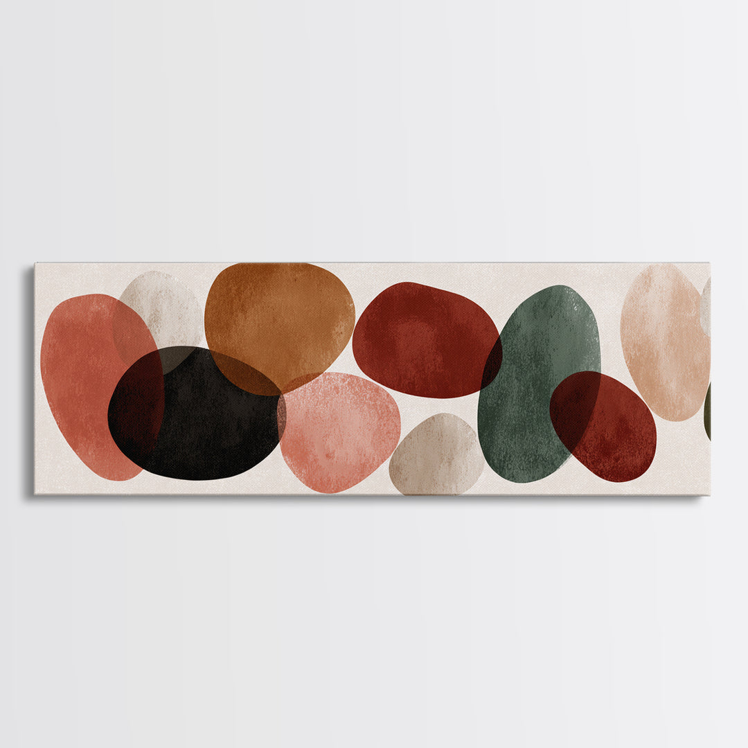 Translucent Earth Tone Oval Shapes Wall Art, Modern Abstract Art Print, Neutral Living Room Decor, Organic Minimalist Poster