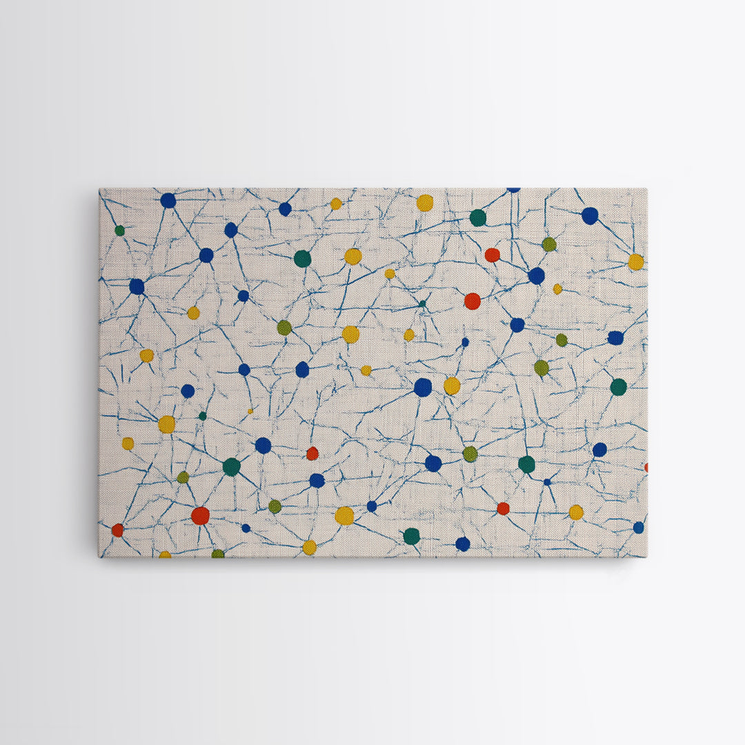 Colorful Atomic Starburst Pattern Canvas Print, Mid Century Modern Wall Art, Geometric Abstract Art, Bauhaus Home Decor, Art Print