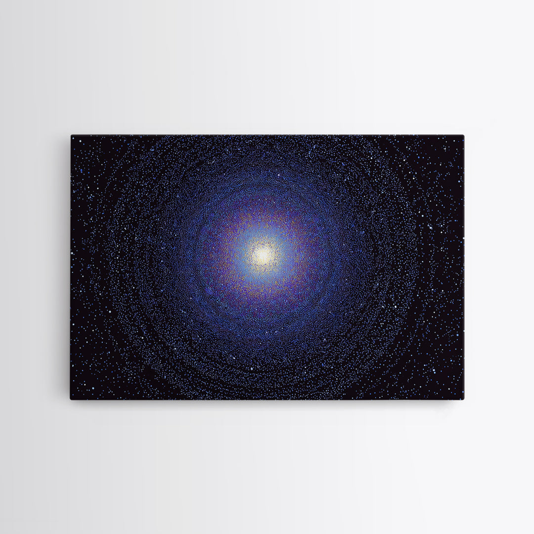 Blue Spiral Galaxy Wall Art, Modern Abstract Art Print, Cosmic Retro Poster, Space Decor For Bedroom Living Room Office Decor