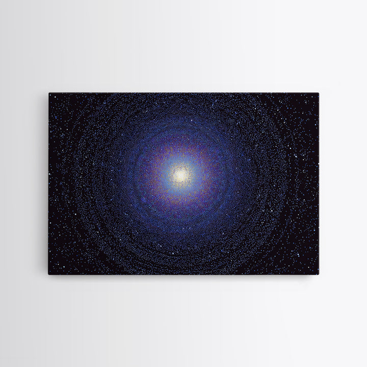Blue Spiral Galaxy Wall Art, Modern Abstract Art Print, Cosmic Retro Poster, Space Decor For Bedroom Living Room Office Decor