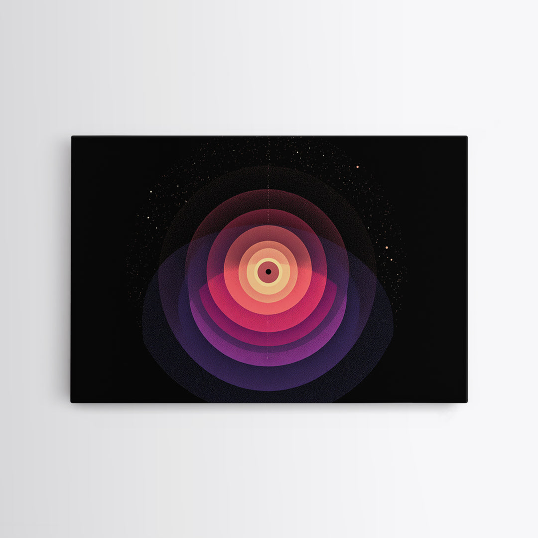 Cosmic Pink Orbital Eye Wall Art, Midcentury Modern Abstract, Space Geometric Poster, Retro Modern Wall Decor Print For Living Room