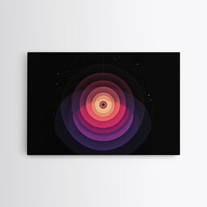 Cosmic Pink Orbital Eye Wall Art, Midcentury Modern Abstract, Space Geometric Poster, Retro Modern Wall Decor Print For Living Room