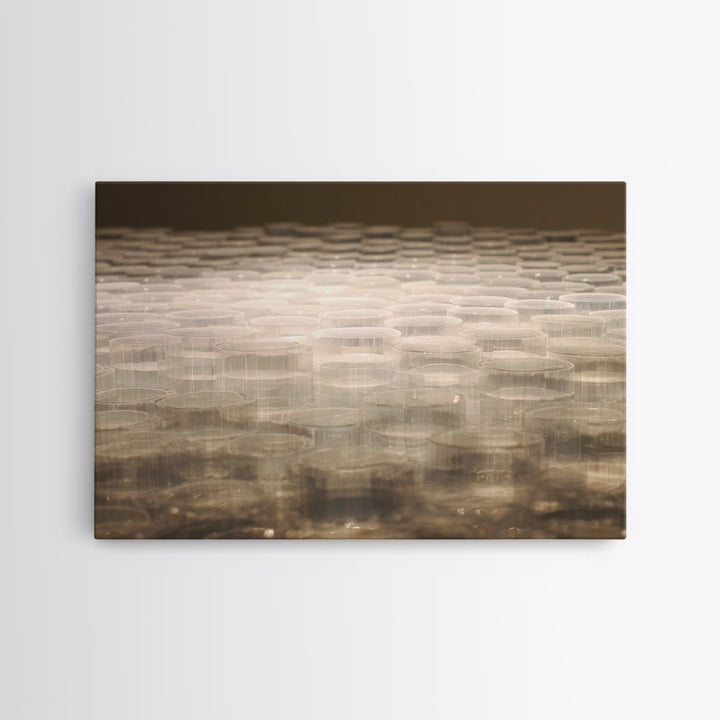 Translucent Neutral Circle Cell Abstract Wall Art, Modern Geometric Art Print, Beige Contemporary Home Office Decor Poster