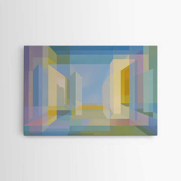 Pastel Geometric Atrium Wall Art, Scandinavian Modern, Minimalist Wall Art, Abstract Decor Art, Modern Home Decor, Office Decor