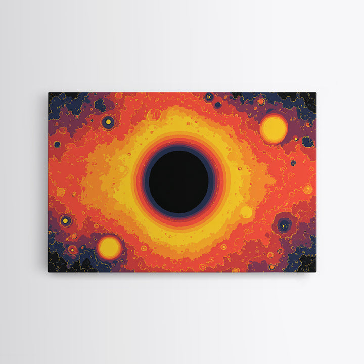 Fiery Black Hole Eclipse Wall Art, Modern Abstract Art Print, Orange Space Poster, Cosmic Galaxy Decor For Living Room Decor