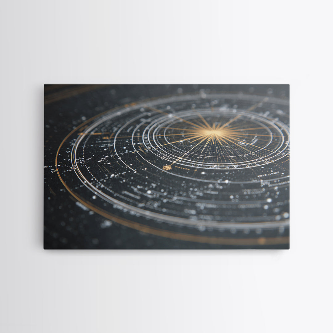 Black Gold Celestial Star Chart Wall Art, Astronomical Map Print, Modern Cosmic Decor, Space Abstract Home Office Poster