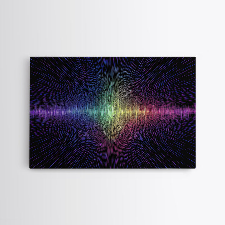 Rainbow Soundwave Abstract Wall Art, Colorful Digital Art Print, Modern Wall Decor, Music Lovers Art, Funky Wall Art, Trendy