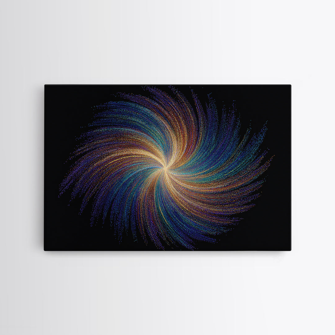 Rainbow Spiral Galaxy Canvas Print, Cosmic Abstract Wall Art, Modern Digital Art, Space Abstract Art, Colorful Home Decor