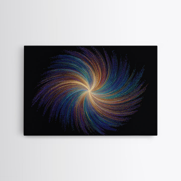 Rainbow Spiral Galaxy Canvas Print, Cosmic Abstract Wall Art, Modern Digital Art, Space Abstract Art, Colorful Home Decor