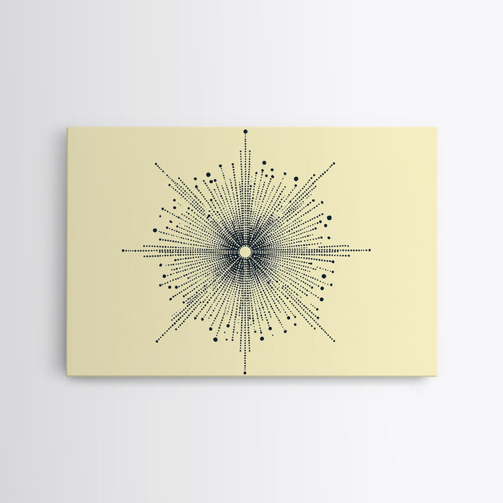 Navy Cream Dotted Starburst Wall Art, Midcentury Modern Art Print, Atomic Geometric Abstract Decor, Retro MCM Poster, Home Decor