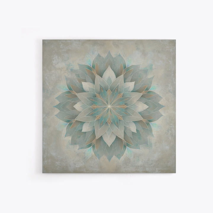 Sacred Geometry Lotus Framed Canvas Print, Meditation Art, Contemporary Art, Living Room Decor, Stillness, Modern Decor, MED-1x1-39
