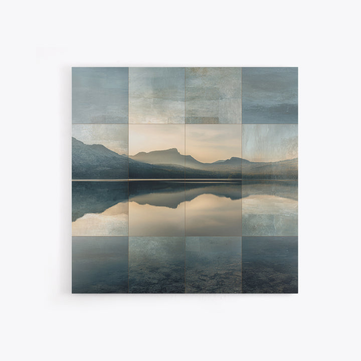 Mountain Lake at Sunrise Canvas Print, Meditation Art, Wall Decor, Living Room Decor, Fine Art, Stillness, Black Woman Art, MED-1x1-77