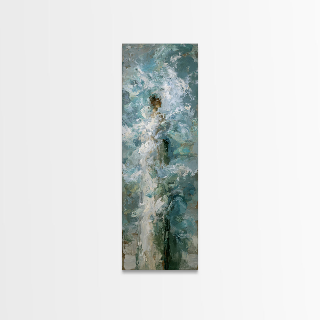 Abstract Breath Waves Canvas Print, Meditation Art, Neutral Decor, Living Room Decor, Fine Art, Stillness, Home Decor, MED-1x3-18