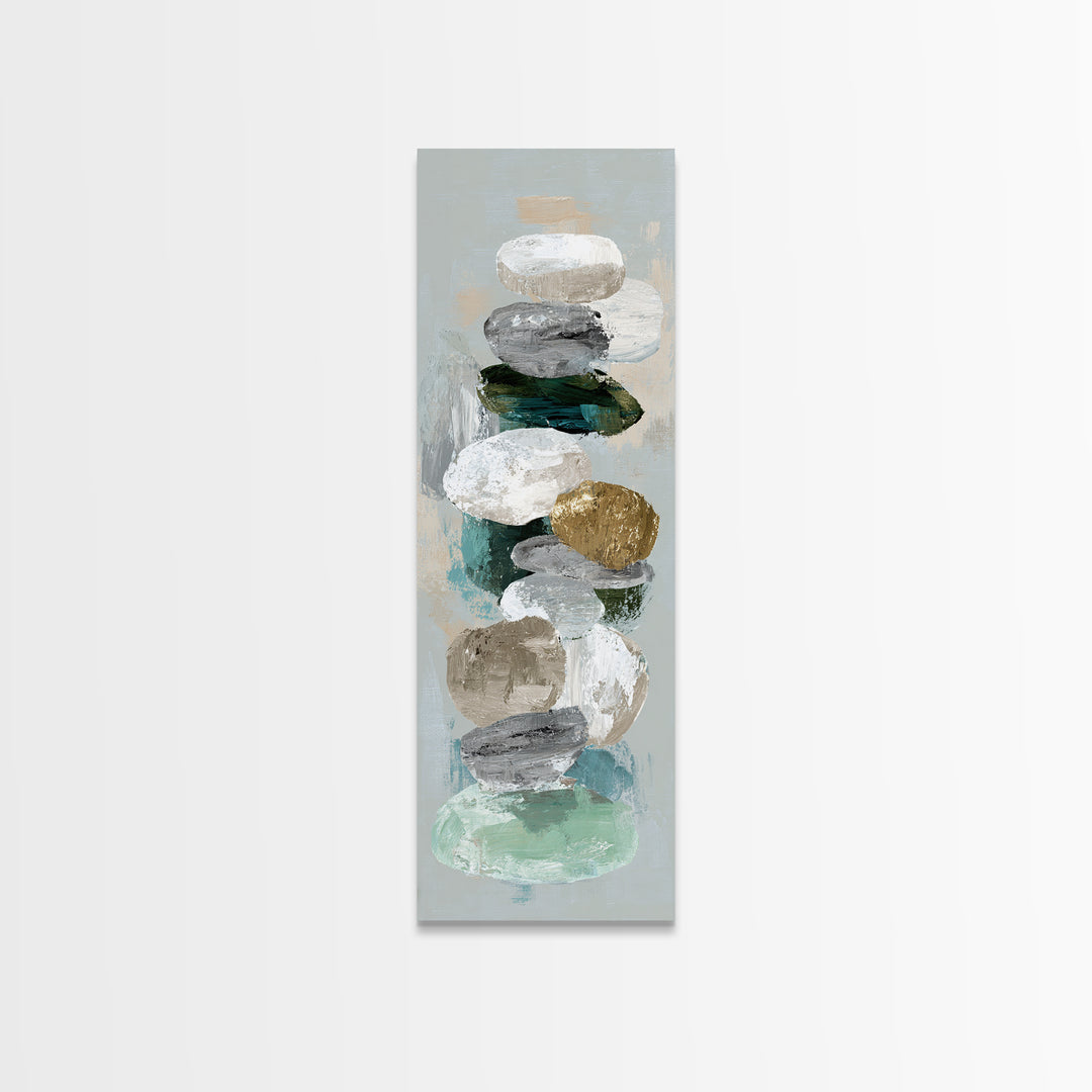 Zen Circle Brushstroke on Textured Paper Canvas Print, Meditation Art, Boho Wall Decor, Living Room Decor, Fine Art, Stillness, MED-1x3-40