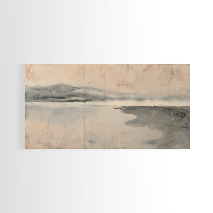 Ocean Horizon with Meditative Stillness Framed Canvas Print, Meditation Art, Luxury Decor, Living Room Decor, Stillness, MED-2x1-38