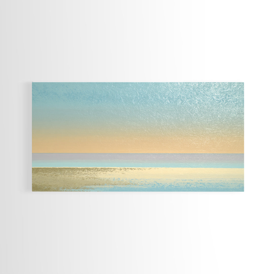 Soft Chakra Color Gradient Without Symbols Overload Canvas Print, Meditation Art, Art Deco, Living Room Decor, Stillness, MED-2x1-78