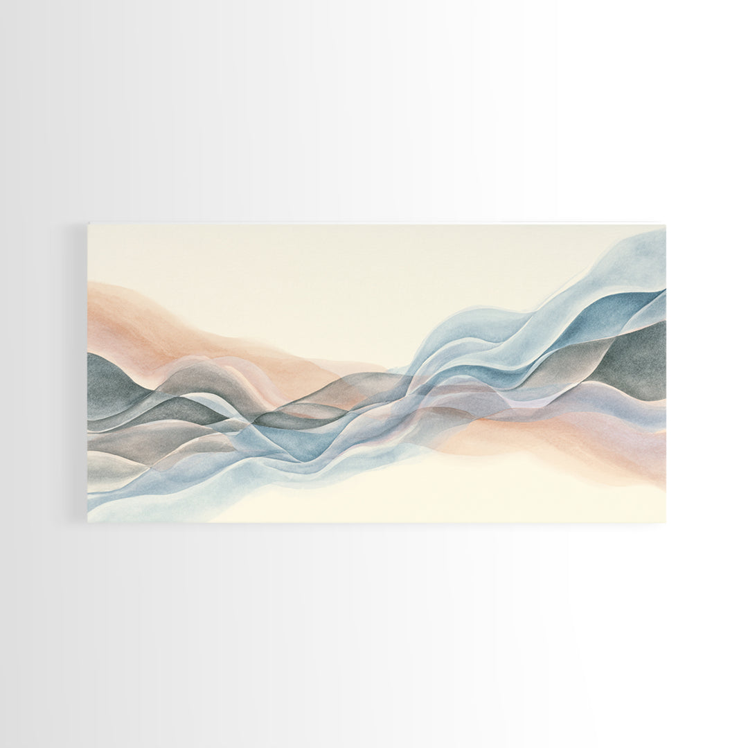 Abstract Breath Waves Canvas Print, Meditation Art, Printable Art, Living Room Decor, Abstract Art, Stillness, Minimalist Art, MED-2x1-98