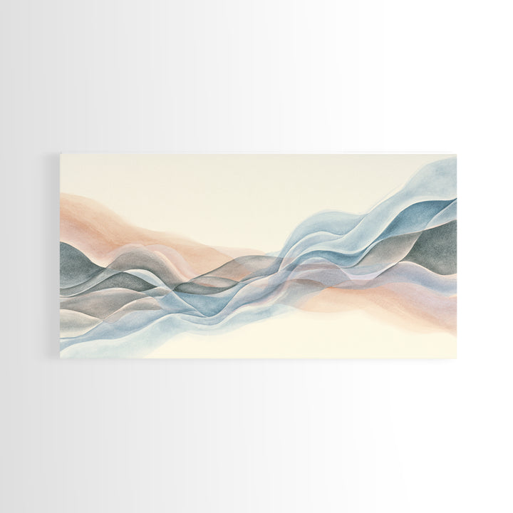 Abstract Breath Waves Canvas Print, Meditation Art, Printable Art, Living Room Decor, Abstract Art, Stillness, Minimalist Art, MED-2x1-98