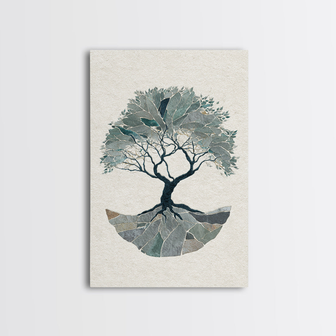 Tree of Life Framed Canvas Print, Meditation Art, Wall Decor, Living Room Decor, Fine Art, Stillness, Black Woman Art, MED-2x3-52
