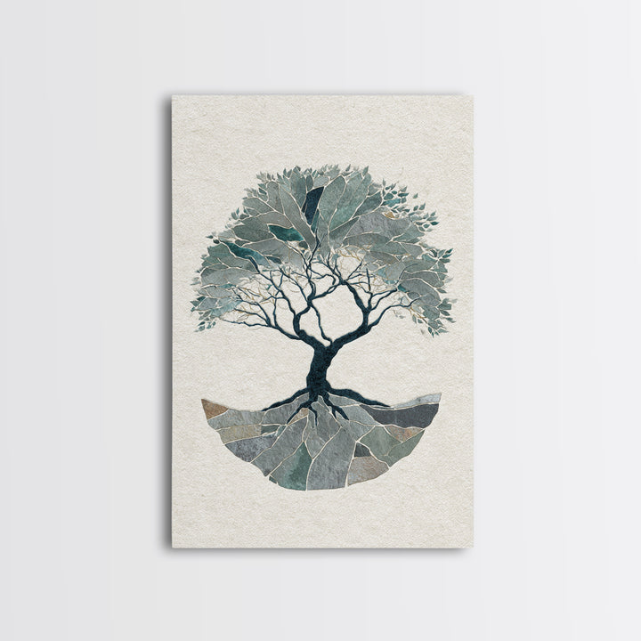 Tree of Life Framed Canvas Print, Meditation Art, Wall Decor, Living Room Decor, Fine Art, Stillness, Black Woman Art, MED-2x3-52