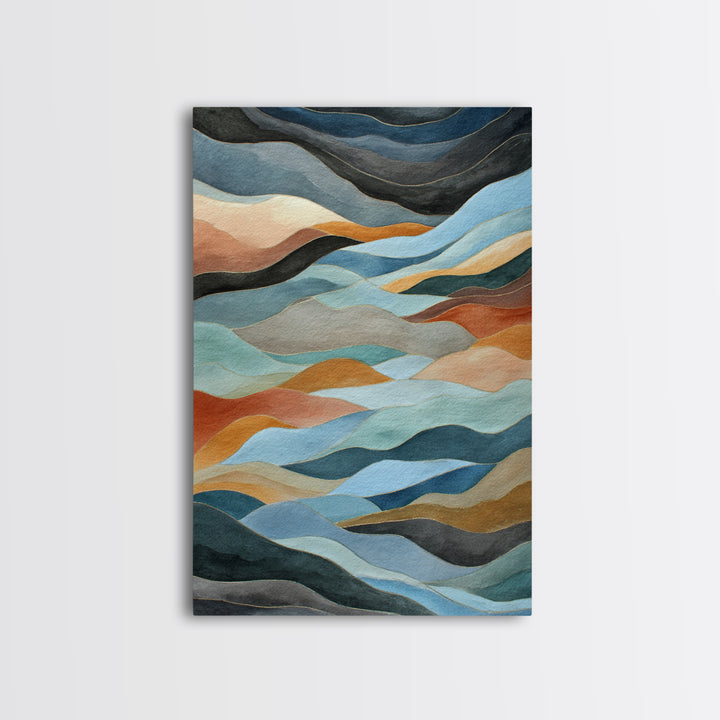 Abstract Breath Waves Canvas Print, Meditation Art, Modern Wall Art, Living Room Decor, Fine Art, Stillness, Buddha Wall Art, MED-2x3-86