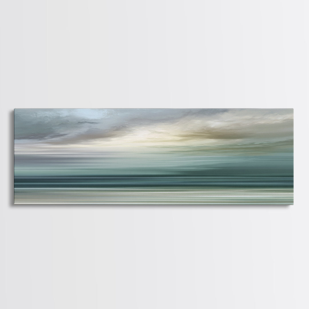 Soft Chakra Color Gradient Without Symbols Overload Canvas Print, Meditation Art, Abstract Wall Art, Living Room Decor, MED-3x1-2