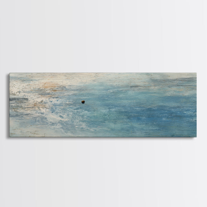 Ocean Horizon with Meditative Stillness Canvas Print, Meditation Art, Modern Wall Art, Living Room Decor, Fine Art, Stillness, MED-3x1-34