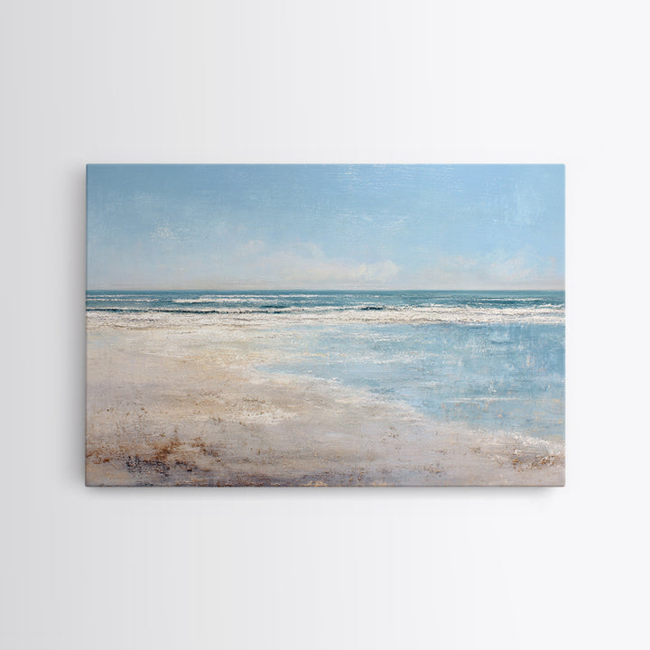 Ocean Horizon with Meditative Stillness Canvas Print, Meditation Art, Black Woman Art, Living Room Decor, Fine Art, Stillness, MED-3x2-22