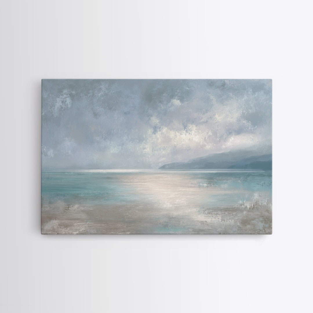 Ocean Horizon with Meditative Stillness Canvas Print, Meditation Art, Contemporary Art, Living Room Decor, Stillness, MED-3x2-46