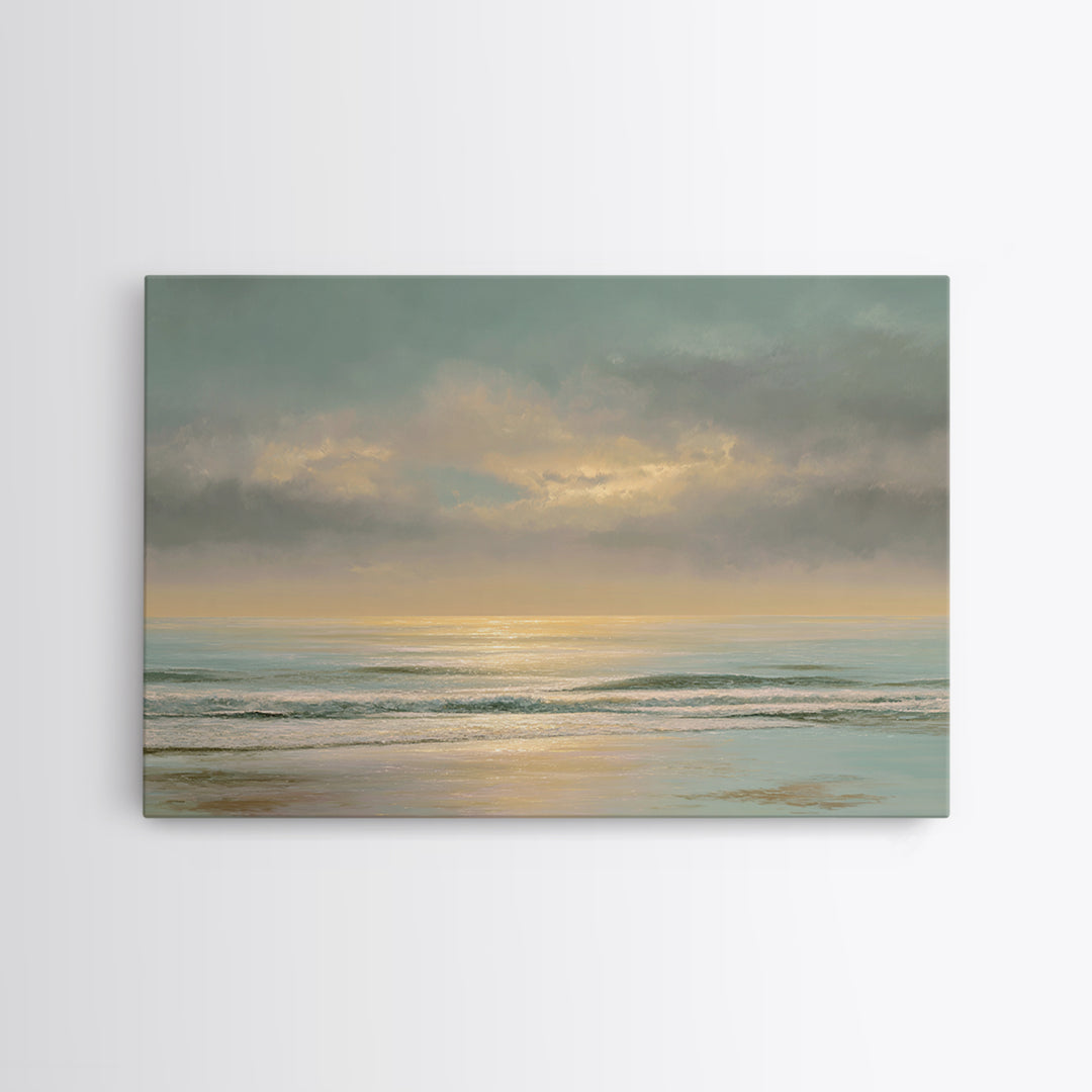 Ocean Horizon with Meditative Stillness Canvas Print, Meditation Art, Zen Home Decor, Living Room Decor, Fine Art, Stillness, MED-3x2-94