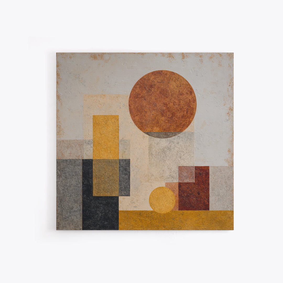 Simple Geometric Sun Canvas Print, Minimalist Art, Boho, Living Room Decor, Abstract Art, Minimal, Abstract Painting, MIN-1x1-15