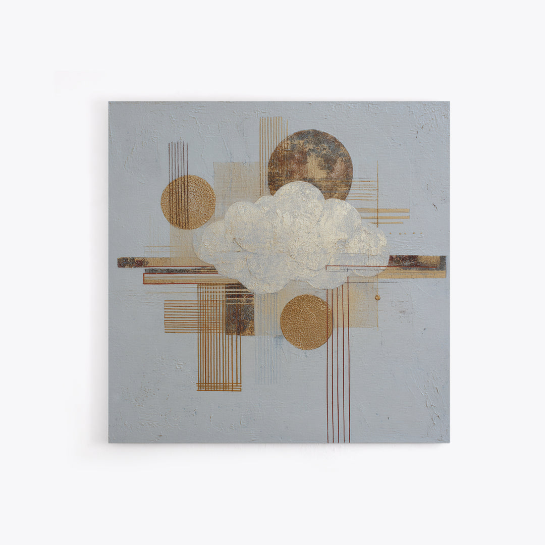 Small Cloud Study Framed Canvas Print, Minimalist Art, Neutral Decor, Living Room Decor, Fine Art, Minimal, Home Decor, MIN-1x1-21